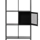 Malibu bokhylle, m. 1 dr - svart metall (H:135)