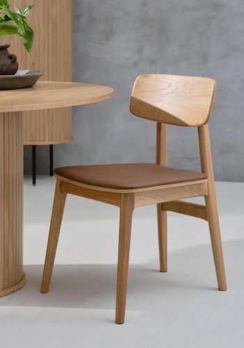 Nola spisebord, rund - natur egefinér (120)