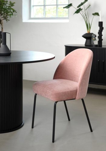 Nola spisebord, rund - sort egefinér (120)