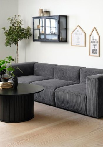 Nola sofabord, rund - sort egefinér (90)