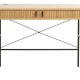 Nola skrivebord, m. 2 skydel�ger - natur egetr�sfin�r og sort metal (60x120)