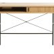 Nola skrivebord, m. 2 skydel�ger - natur egetr�sfin�r og sort metal (60x120)