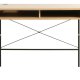 Nola skrivebord, m. 2 skydel�ger - natur egetr�sfin�r og sort metal (60x120)