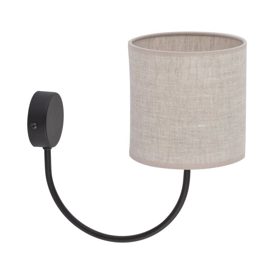 TK Torens vegglampe - naturlin og sort metall