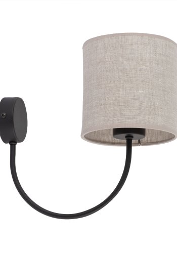 TK Torens vegglampe - naturlin og sort metall