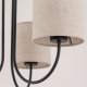 TK Torens loftlampe, m. 3 skjermer - naturlig linstoff og sort metall