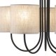 TK Torens loftlampe, m. 5 skjermer - naturlig linstoff og sort metall