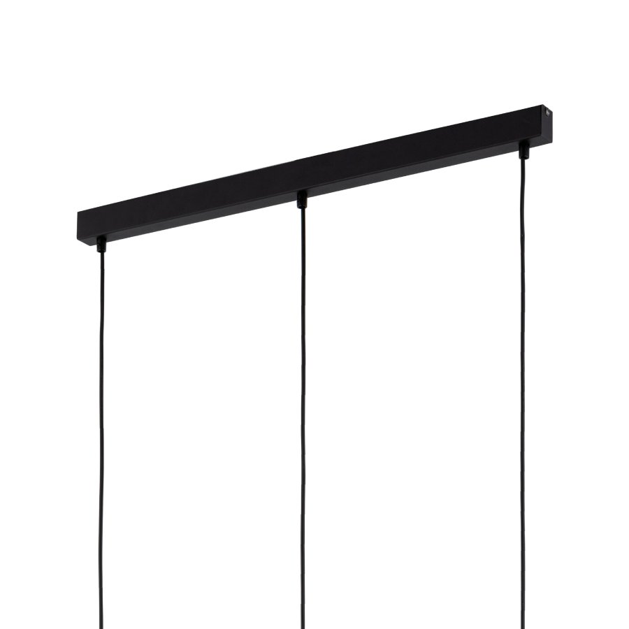 TK Sebo taklampe, m. 3 skjermer - glass og sort metall