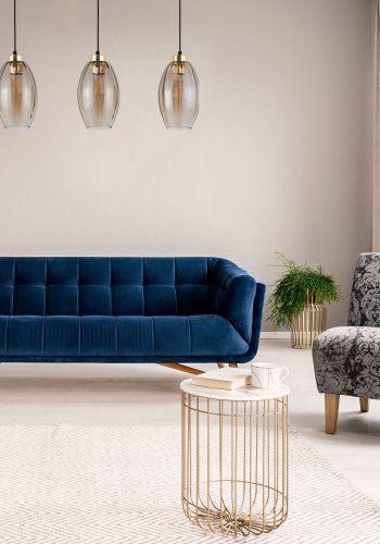 TK Sebo taklampe, m. 3 skjermer - glass og sort metall