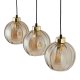 TK Devi loftlampe, m. 3 skrme - rav glas og sort metal