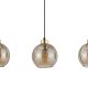 TK Devi loftlampe, m. 3 skrme - rav glas og sort metal