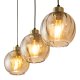 TK Devi loftlampe, m. 3 skrme - rav glas og sort metal