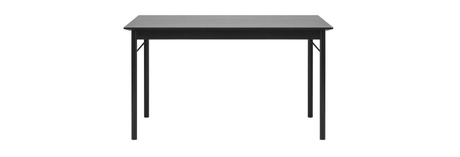 Esstisch Savona, rechteckig – schwarzes Eichenfurnier und schwarzes Metall (90x140)