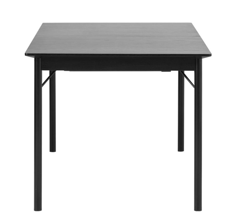 Esstisch Savona, mit Verlängerung – schwarzes Eichenfurnier und schwarzes Metall (95x180)