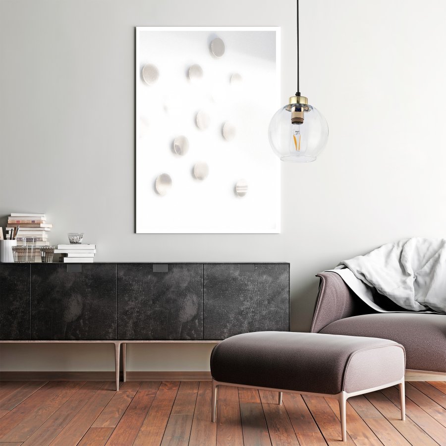 TK Devi loftlampe 180 - klar glas og sort metal