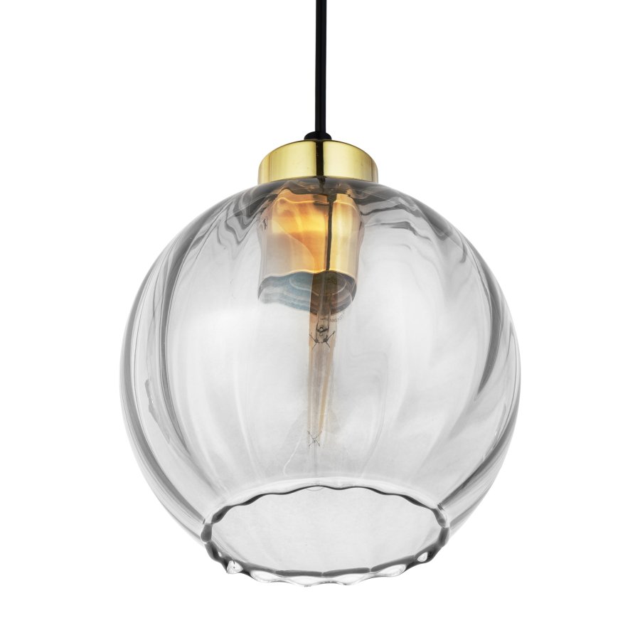TK Devi loftlampe 180 - klar glas og sort metal