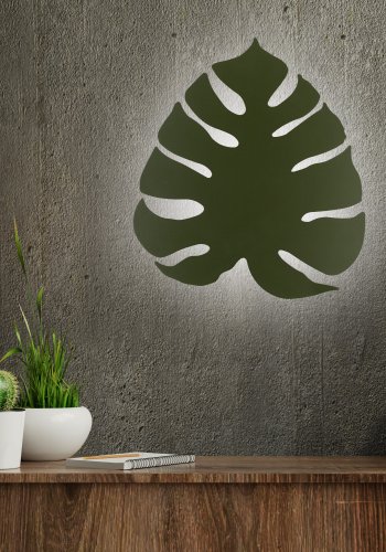 TK Monstera vegglampe - grnt metall