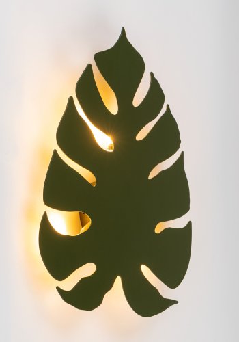 TK Monstera vegglampe - grnt metall