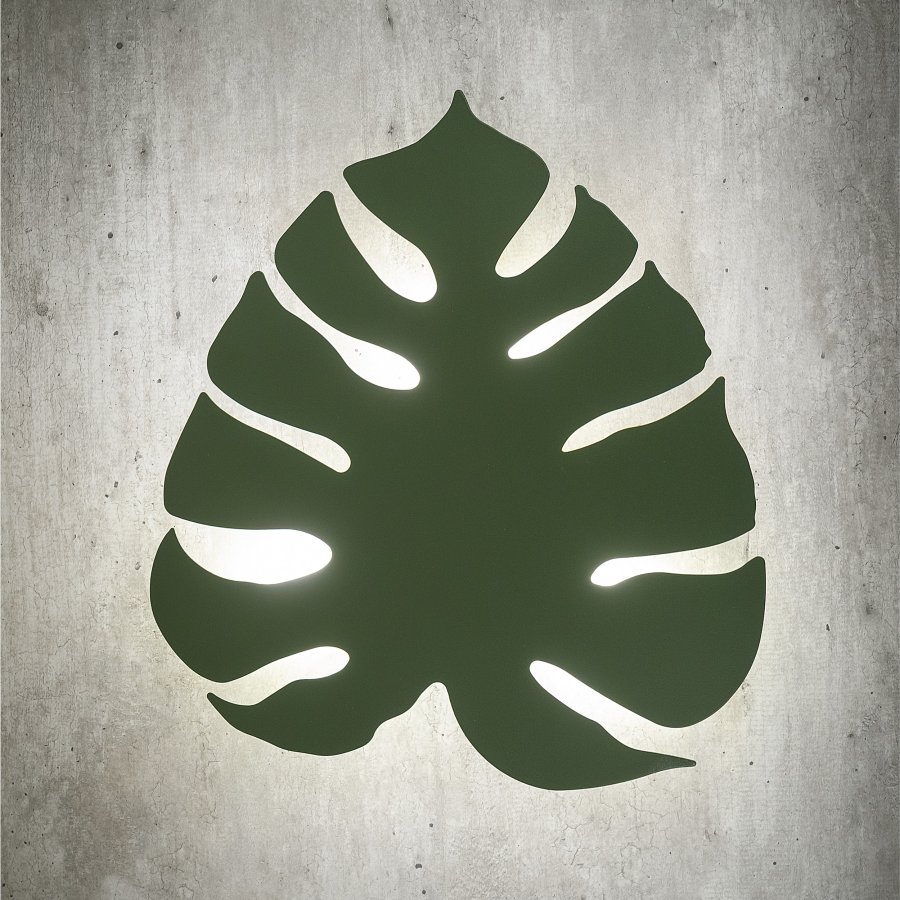 TK Monstera vegglampe - grnt metall