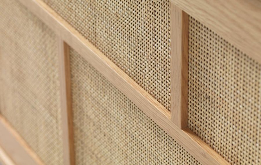 Barrali skjenk, m. 2 skyvedrer og 1 skuff - naturrotting og eik