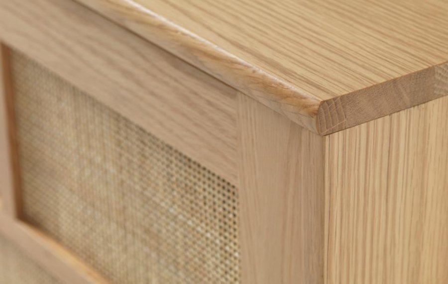 Barrali skjenk, m. 2 skyvedrer og 1 skuff - naturrotting og eik