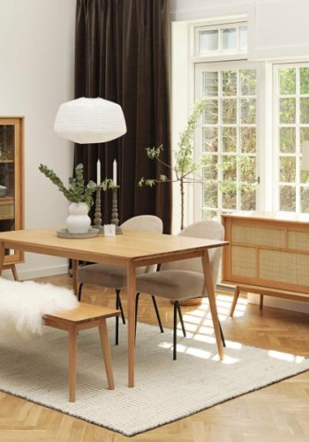 Barrali skjenk, m. 2 skyvedrer og 1 skuff - naturrotting og eik