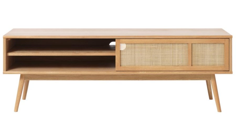 Barrali TV-bord, med 1 skyvedr og 1 hylle - naturlig rotting og eik (150x45)