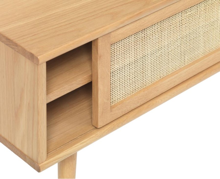 Barrali TV-bord, med 1 skyvedr og 1 hylle - naturlig rotting og eik (150x45)