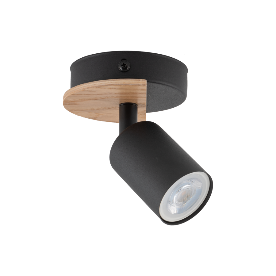 TK Cover loftlampe - valnddefarvet tr og sort stl