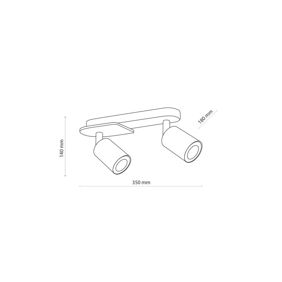 TK Cover loftlampe, m. 2 skrme - valnddefarvet tr og sort stl