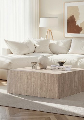 NORDV�RK Prizma � Travertin salongbord
