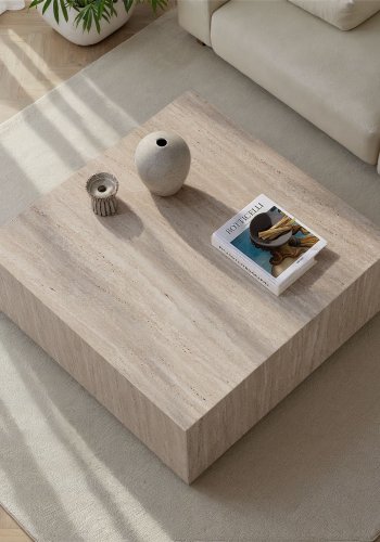 NORDV�RK Prizma � Travertin salongbord