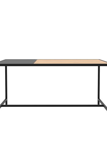 Altino salongbord, rektangulrt - naturlig villdeig melamin og svart metall (60x100)