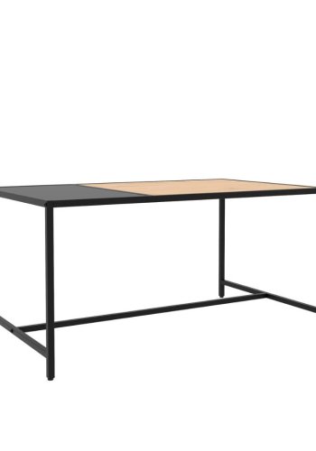 Altino salongbord, rektangulrt - naturlig villdeig melamin og svart metall (60x100)