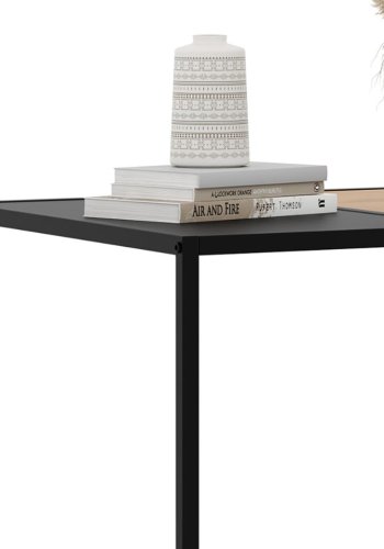 Altino salongbord, rektangulrt - naturlig villdeig melamin og svart metall (60x100)