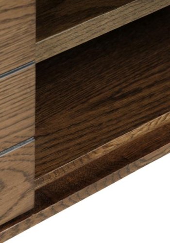 Modica TV-bord, m. 1 dr og 1 hylle - rkt eikefiner og svart metall (120x40)