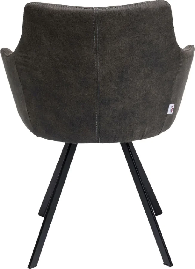 KARE DESIGN Coco Anthracite drejestol, m. armln - antracitgr polyester og stl