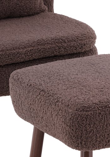 WIN COLLECTION Ryxö lenestol - brun polyester og brunt stl