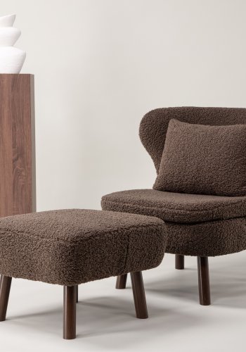 WIN COLLECTION Ryxö lenestol - brun polyester og brunt stl