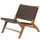 VIND KOLLEKSJON Rike lenestol - brun PU og naturlig teak