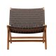 VIND KOLLEKSJON Rike lenestol - brun PU og naturlig teak