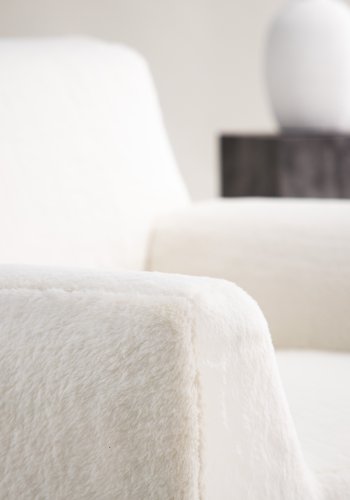 VIND COLLECTION Rossö lenestol, m. armlener - hvit ullfleece