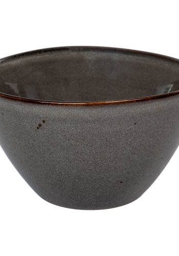 HOUSE NORDIC Skl, keramikk, gr/brun, 15x9 cm, sett med 4