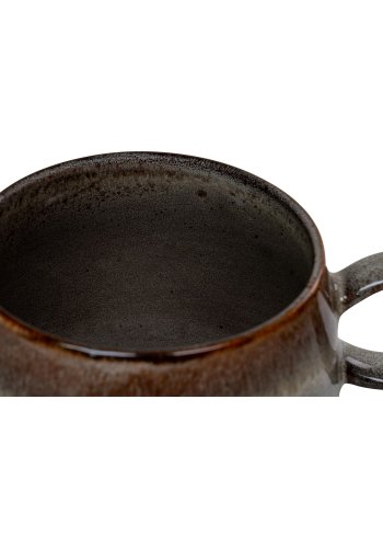 HOUSE NORDIC Krus, keramikk, gr/brun, 10x7,5 cm, sett med 4