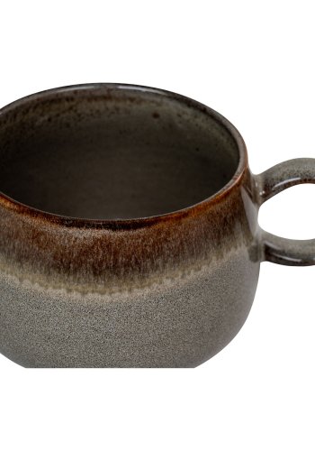 HOUSE NORDIC Krus, keramikk, gr/brun, 10x7,5 cm, sett med 4