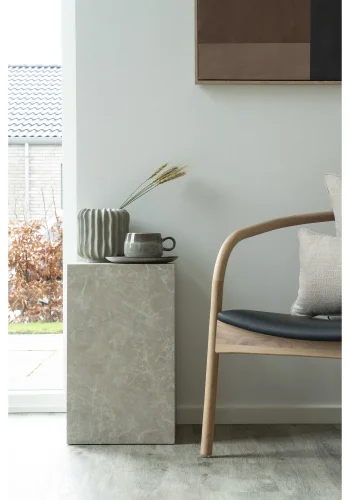 HOUSE NORDIC Lunsjtallerken, keramikk, gr/brun, 21 cm, sett med 4