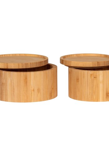 HOUSE NORDIC Oppbevaringsboks, bambus, natur, sett med 2