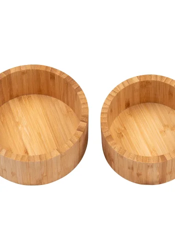 HOUSE NORDIC Oppbevaringsboks, bambus, natur, sett med 2