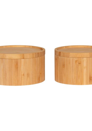 HOUSE NORDIC Oppbevaringsboks, bambus, natur, sett med 2