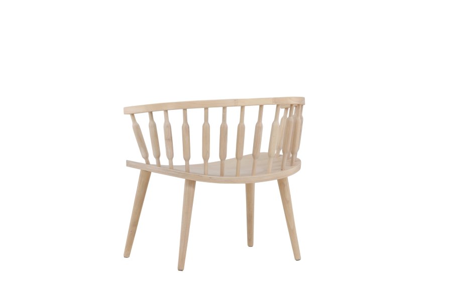 VIND COLLECTION Tjärnö lenestol, m. armlen - hvitkalket gummitre